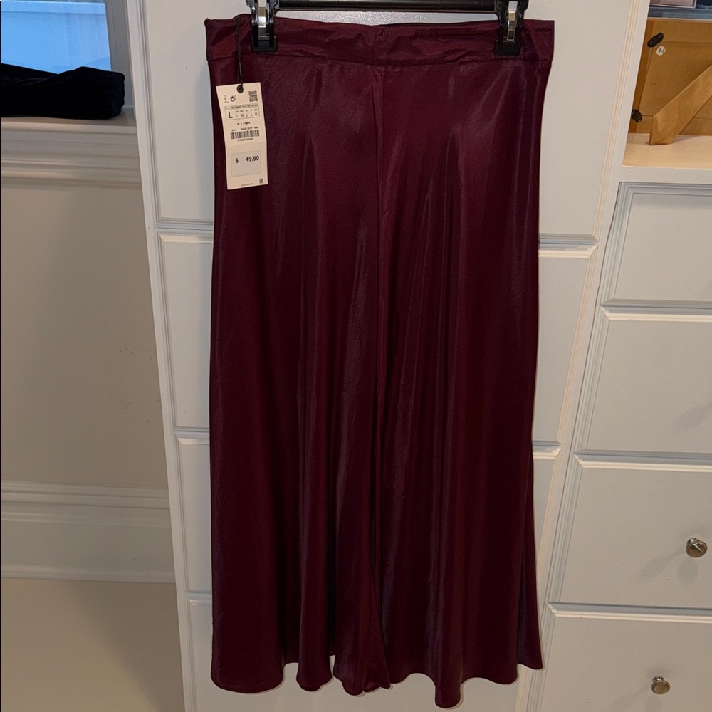 Zara Deep Burgundy Maxi Skirt
